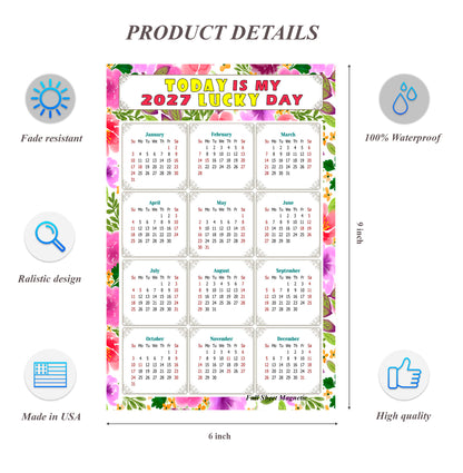 2027 Peel & Stick Calendar - Today is my Lucky Day Removable - 023