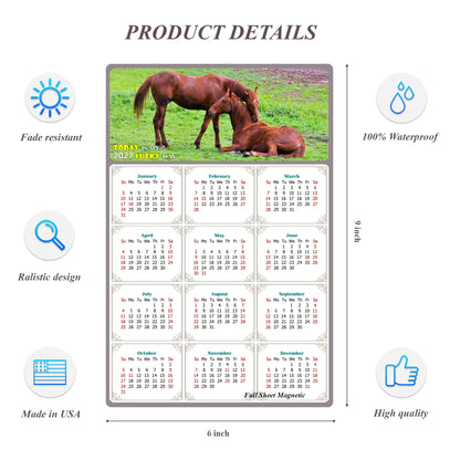 2027 Peel & Stick Calendar - Today is my Lucky Day Removable - Horses 019 (9"x 6")