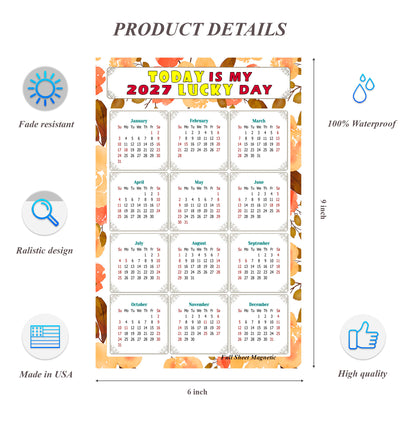 2027 Peel & Stick Calendar - Today is my Lucky Day Removable - 022