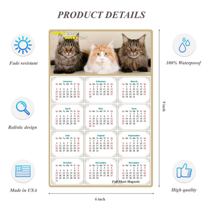 2027 Peel & Stick Calendar - Today is my Lucky Day Removable - Cat 015 (9"x 6")