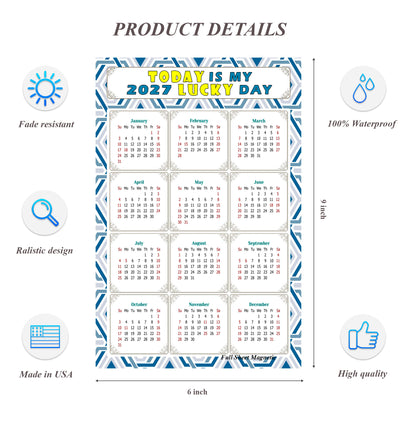 2027 Peel & Stick Calendar - Today is my Lucky Day Removable - 038