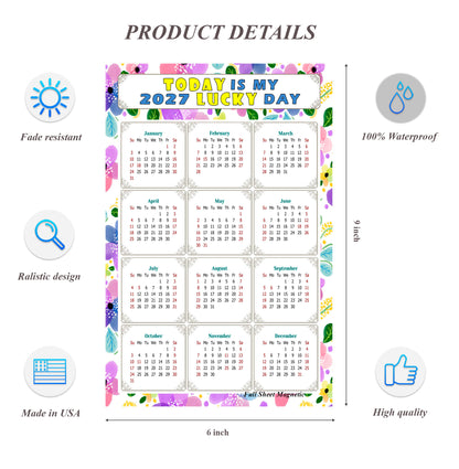 2027 Peel & Stick Calendar - Today is my Lucky Day Removable - 015