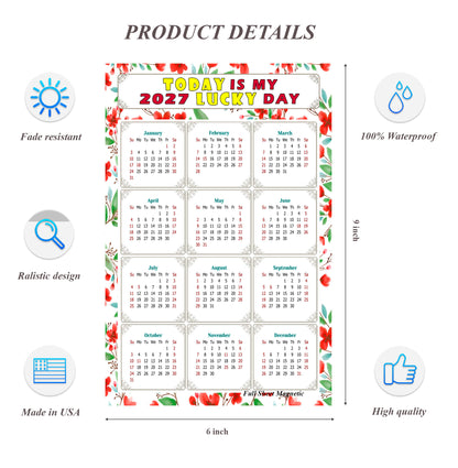 2027 Peel & Stick Calendar - Today is my Lucky Day Removable - 020