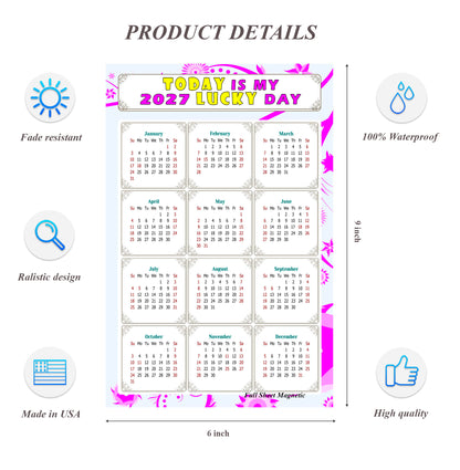 2027 Peel & Stick Calendar - Today is my Lucky Day Removable - 04