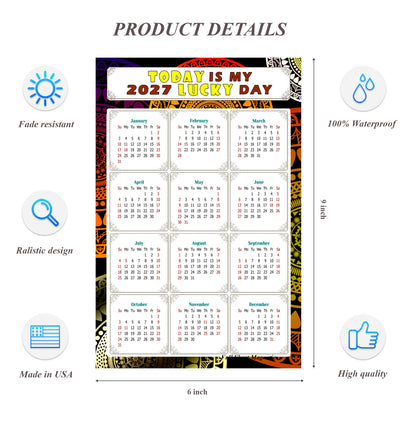 2027 Peel & Stick Calendar - Today is my Lucky Day Removable - 07