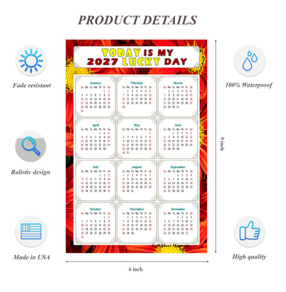 2027 Peel & Stick Calendar - Today is my Lucky Day Removable - 031