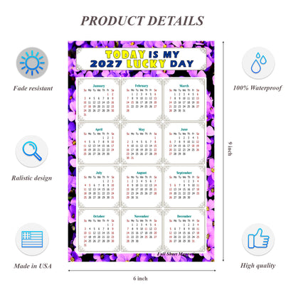 2027 Peel & Stick Calendar - Today is my Lucky Day Removable - 026