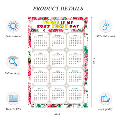 2027 Peel & Stick Calendar - Today is my Lucky Day Removable - 018