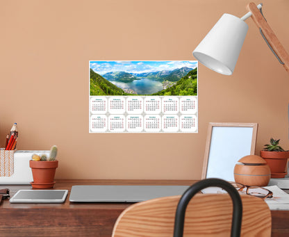 2026 Peel & Stick Calendar - Today is my Lucky Day - Removable - Hallstatt mountain (9"x 6")