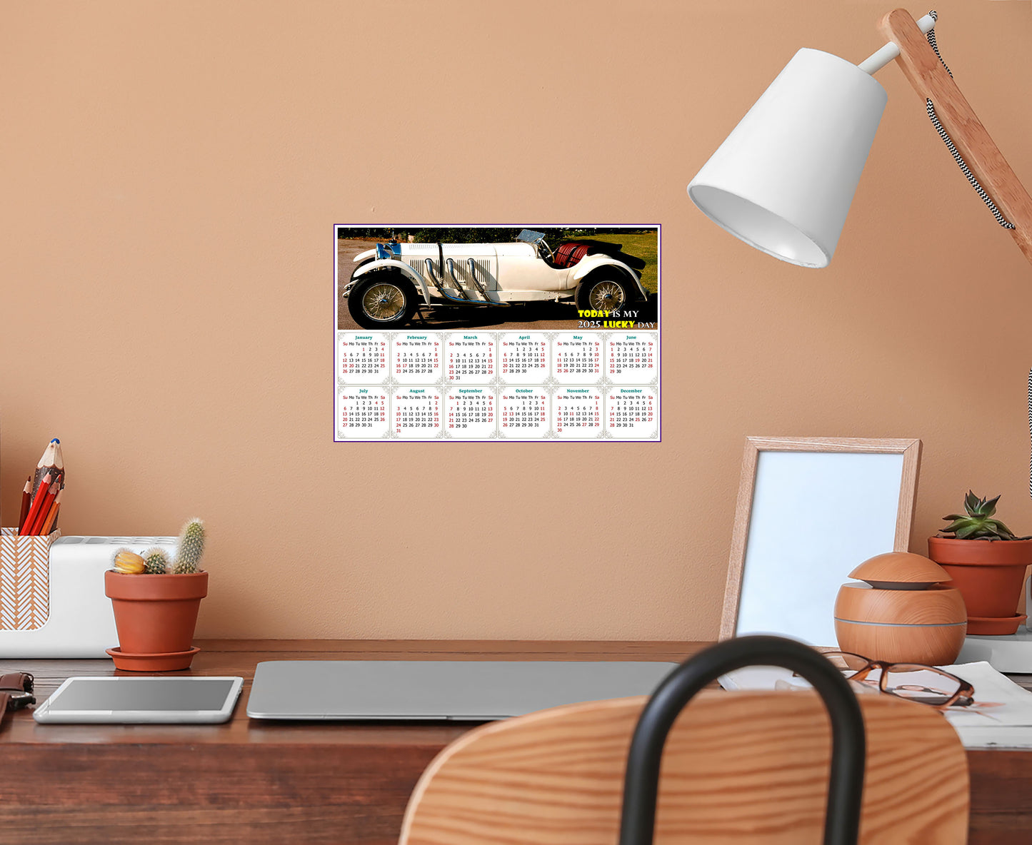 2025 Peel & Stick Calendar - Today is my Lucky Day - Removable, Repositionable - 050 (9"x 6")