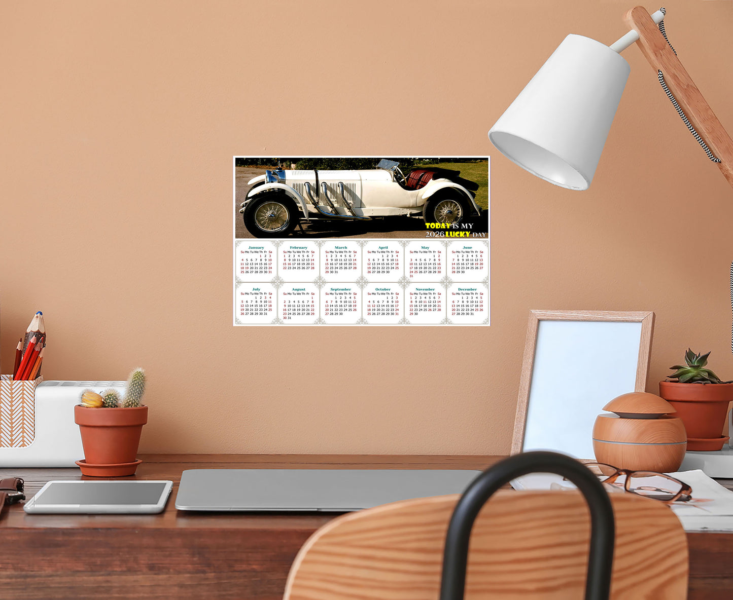 2026 Peel & Stick Calendar - Today is my Lucky Day - Removable, Repositionable - 050 (9"x 6")