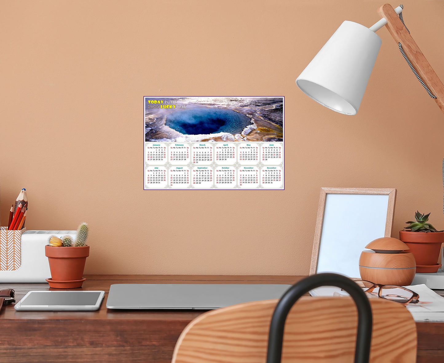2025 Peel & Stick Calendar - Today is my Lucky Day - Removable, Repositionable - 039 (9"x 6")