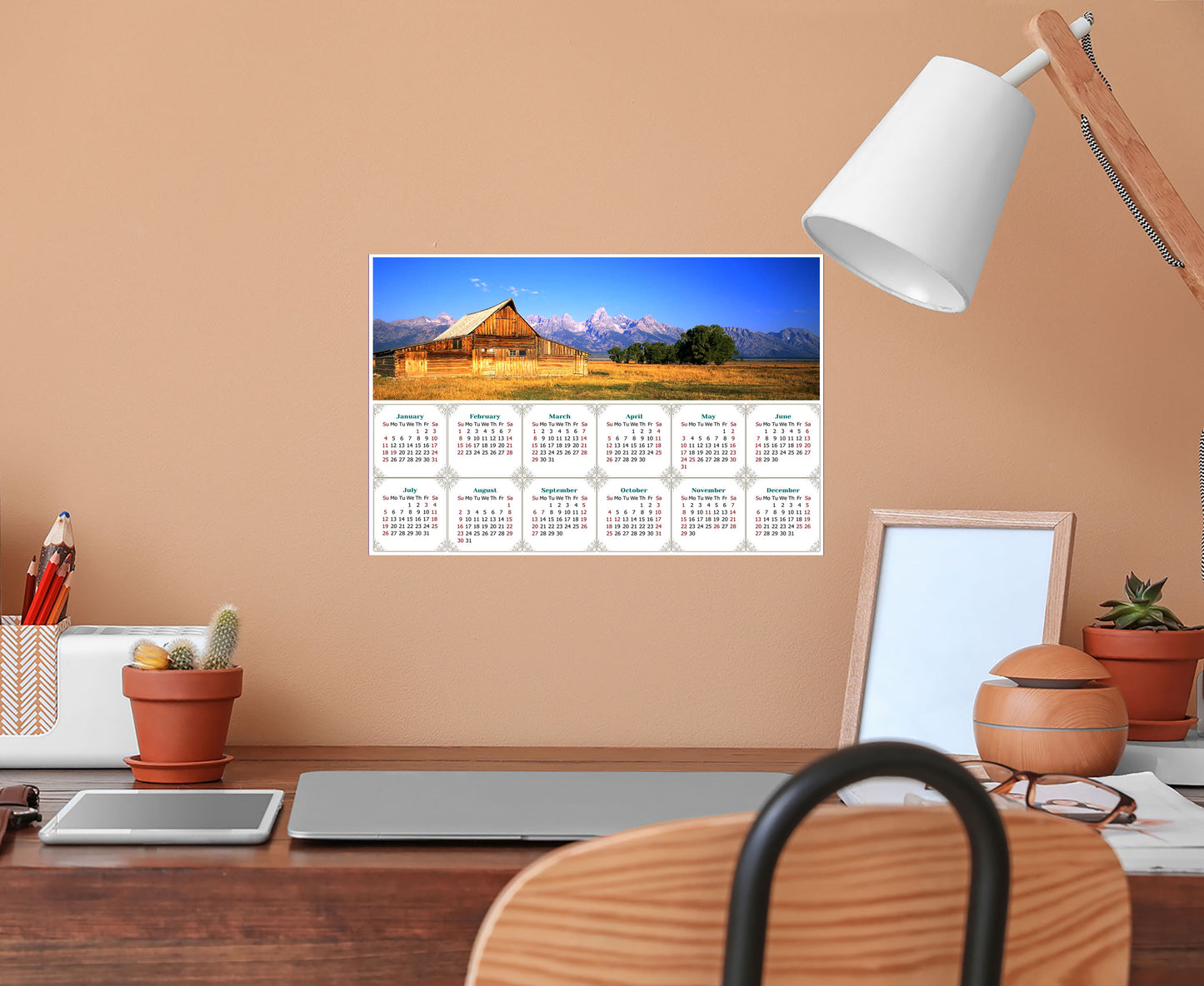 2026 Peel & Stick Calendar - Today is my Lucky Day - Removable - Grand Teton (9"x 6")