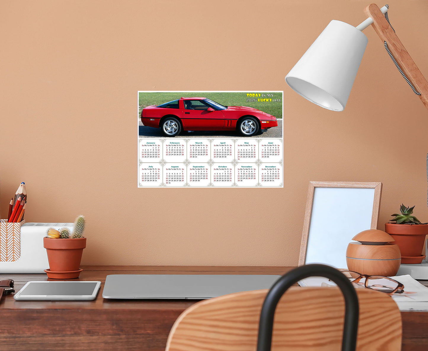 2026 Peel & Stick Calendar - Today is my Lucky Day - Removable, Repositionable - 046 (9"x 6")