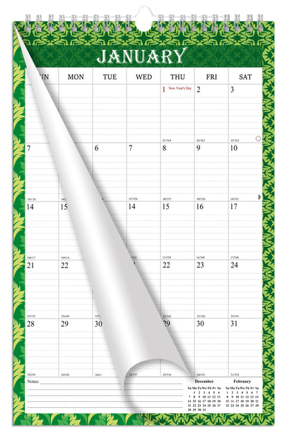2025-2026 Wall Calendar Spiral-bound Twin-Wire Binding - 18 Months 11" x 17" 013