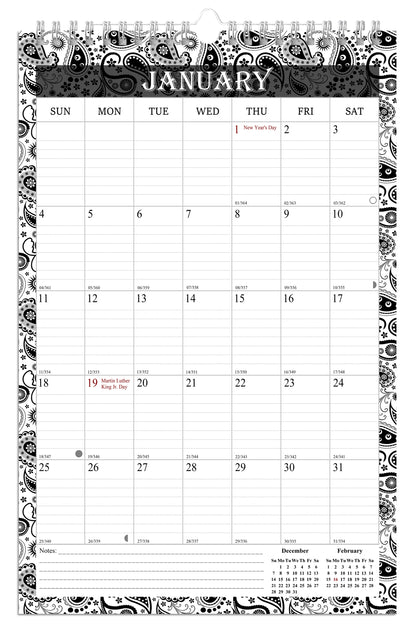 2025-2026 Wall Calendar Spiral-bound Twin-Wire Binding - 18 Months 8.5" x 11" 06
