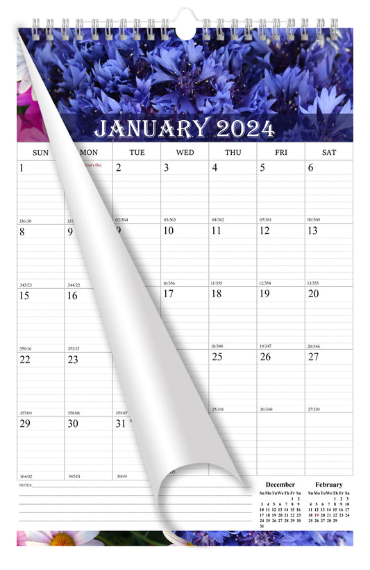 2024 Wall Calendar Spiral-Bound Twin-Wire Binding - 12 Months  04