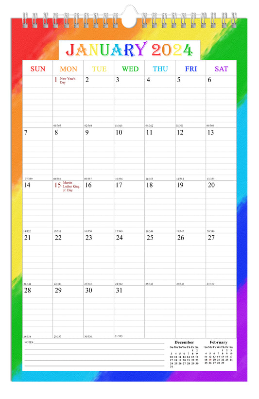 2024 Wall Calendar Spiral-Bound Twin-Wire Binding - 12 Months  07