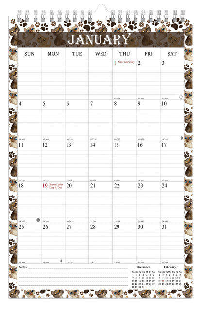 2026 Wall Calendar Spiral-Bound Twin-Wire Binding - 12 Months  17
