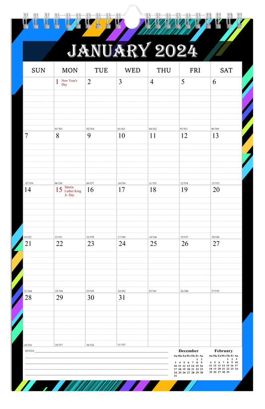 2024 Wall Calendar Spiral-Bound Twin-Wire Binding - 12 Months  08