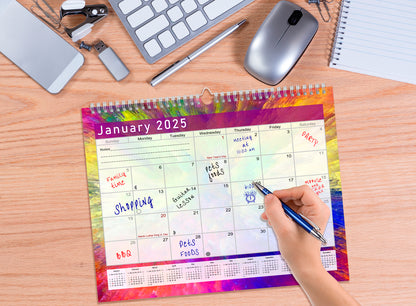 2024-2025 Monthly Spiral-Bound Wall / Desk Calendar - Desktop / Wall Blotter Calendar / Planner - (Edition #26)