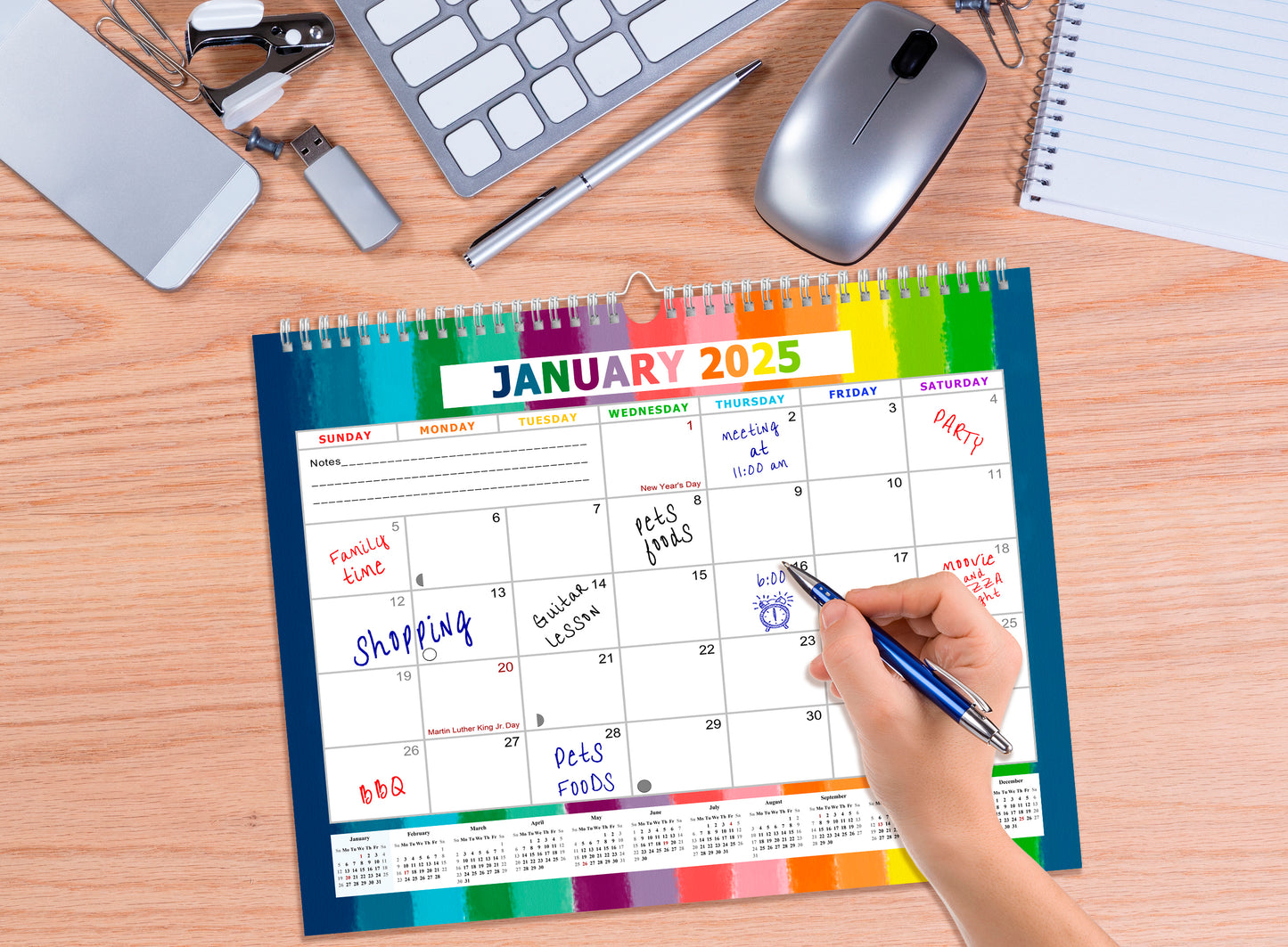 2024-2025 Monthly Spiral-Bound Wall / Desk Calendar - Desktop / Wall Blotter Calendar / Planner - (Edition #27)