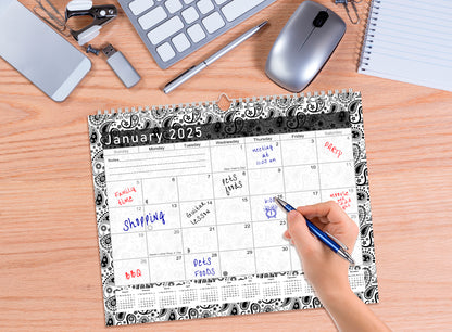 2024-2025 Monthly Spiral-Bound Wall / Desk Calendar - Desktop / Wall Blotter Calendar / Planner - (Edition #11)