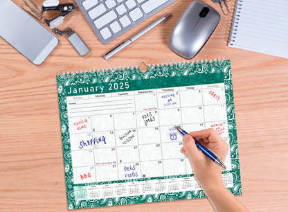 2024-2025 Monthly Spiral-Bound Wall / Desk Calendar - Desktop / Wall Blotter Calendar / Planner - (Edition #24)