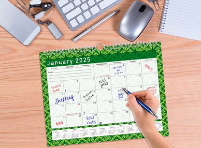 2024-2025 Monthly Spiral-Bound Wall / Desk Calendar - Desktop / Wall Blotter Calendar / Planner - (Edition #16)