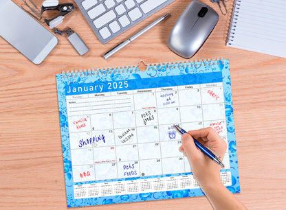 2024-2025 Monthly Spiral-Bound Wall / Desk Calendar - Desktop / Wall Blotter Calendar / Planner - (Edition #19)