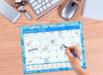 20255-2026 Monthly Spiral-Bound Wall / Desk Calendar - Desktop / Wall Blotter Calendar / Planner - (Edition #19)