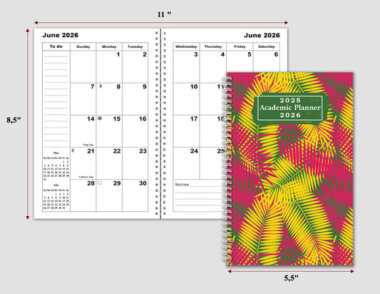 2025-2026 Student Academic Planner Calendar - School College Weekly Agenda #01