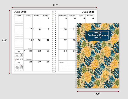 2025-2026 Student Academic Planner Calendar - School College Weekly Agenda #024