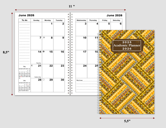 2025-2026 Student Academic Planner Calendar - School College Weekly Agenda #05