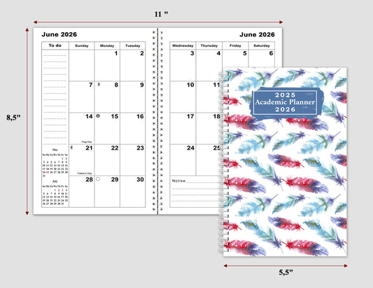 2025-2026 Student Academic Planner Calendar - School College Weekly Agenda #032