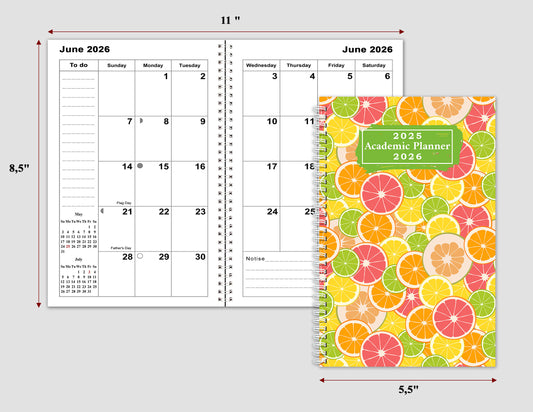 2025-2026 Student Academic Planner Calendar - School College Weekly Agenda #08