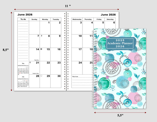 2025-2026 Student Academic Planner Calendar - School College Weekly Agenda #034
