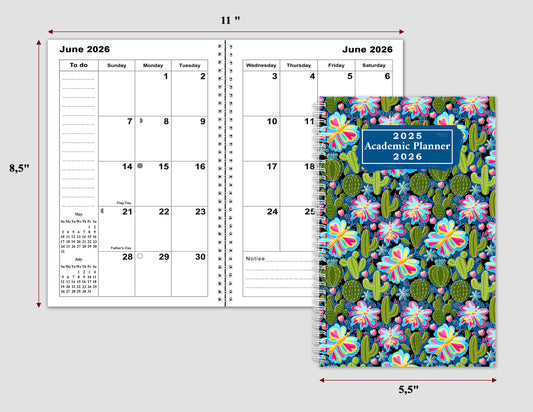 2025-2026 Student Academic Planner Calendar - School College Weekly Agenda #027