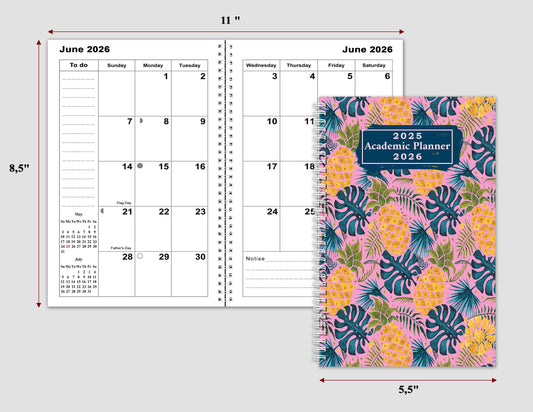 2025-2026 Student Academic Planner Calendar - School College Weekly Agenda #025