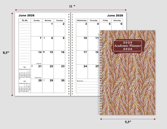 2025-2026 Student Academic Planner Calendar - School College Weekly Agenda #015