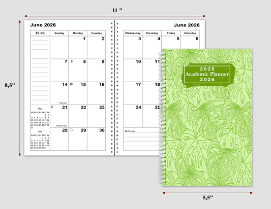 2025-2026 Student Academic Planner Calendar - School College Weekly Agenda #030