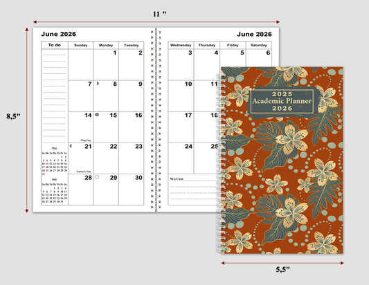 2025-2026 Student Academic Planner Calendar - School College Weekly Agenda #016
