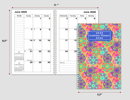 2025-2026 Student Academic Planner Calendar - School College Weekly Agenda #011