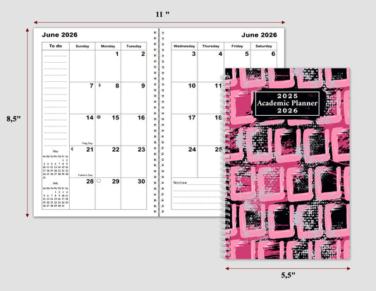 2025-2026 Student Academic Planner Calendar - School College Weekly Agenda #021