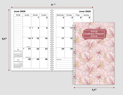 2025-2026 Student Academic Planner Calendar - School College Weekly Agenda #010