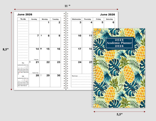 2025-2026 Student Academic Planner Calendar - School College Weekly Agenda #023
