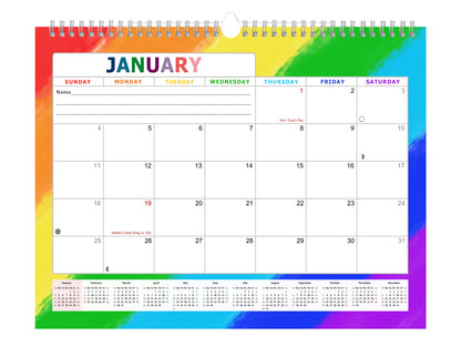 2026-2027 Monthly Spiral-Bound Wall / Desk Calendar - Desktop / Wall Blotter Calendar / Planner - (Edition #28)