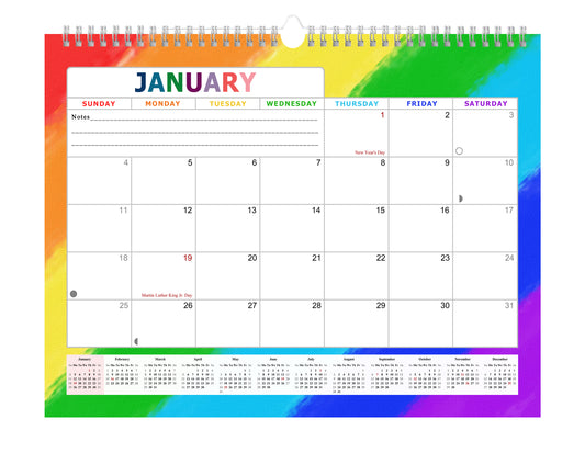 2026-2027 Monthly Spiral-Bound Wall / Desk Calendar - Desktop / Wall Blotter Calendar / Planner - (Edition #28)