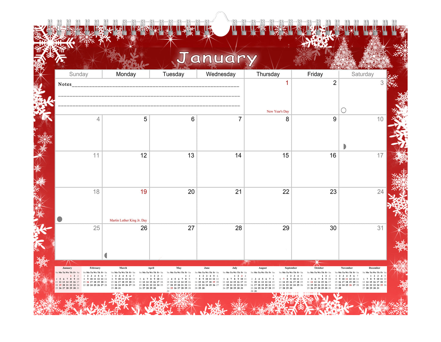 2026-2027 Monthly Spiral-Bound Wall / Desk Calendar - Desktop / Wall Blotter Calendar / Planner - (Edition #29)