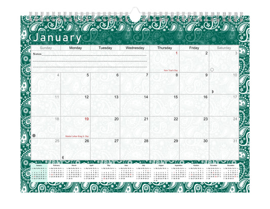 2026-2027 Monthly Spiral-Bound Wall / Desk Calendar - Desktop / Wall Blotter Calendar / Planner - (Edition #24)